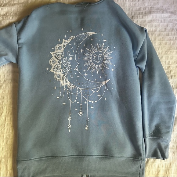 light blue oversized zip up - Picture 2 of 3